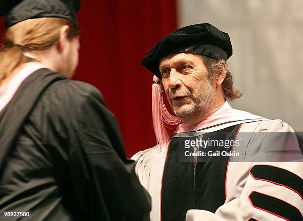 Paco De Lucia one of five honorary doctorate recipients at the 2010 commencement ceremony at Berklee College of Music on May 8, 2010 in Boston,...