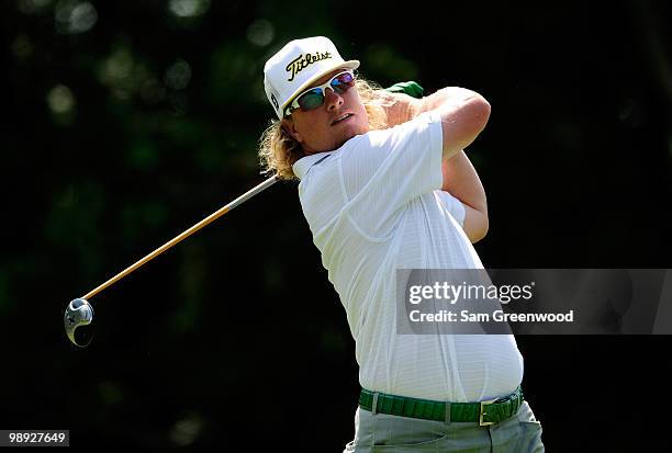 Charley Hoffman hits his tee shot on the seventh hole during the third round of THE PLAYERS Championship held at THE PLAYERS Stadium course at TPC...