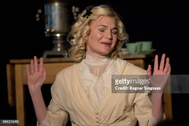 Sofie Cappelen performs as Yelena in "Uncle Vanya" at the Titan Teatergruppe on May 8, 2010 in Oslo, Norway.