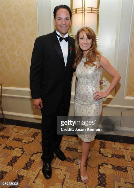 Baseball player Mike Piazza and actress Jane Seymour attend the media reception for the 25th annual Ellis Island Medals Of Honor Ceremony & Gala at...