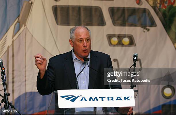 Governor Pat Quinn attends Amtrak Celebrates National Train Day 2010 at Union Station on May 8, 2010 in Chicago, Illinois.