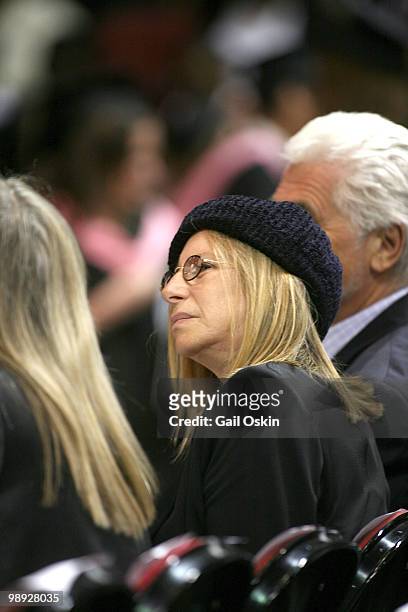 Barbra Streisand and James Brolin attend the 2010 commencement ceremony at Berklee College of Music on May 8, 2010 in Boston, Massachusetts.