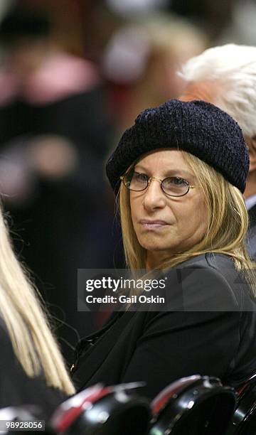 Barbra Streisand attends the 2010 commencement ceremony at Berklee College of Music on May 8, 2010 in Boston, Massachusetts.