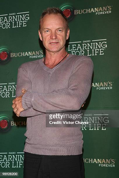 Sting attends the ''Buchanan's Forever 2010: Learning for Life'' press conference at the St. Regis Hotel on May 8, 2010 in Mexico City, Mexico.