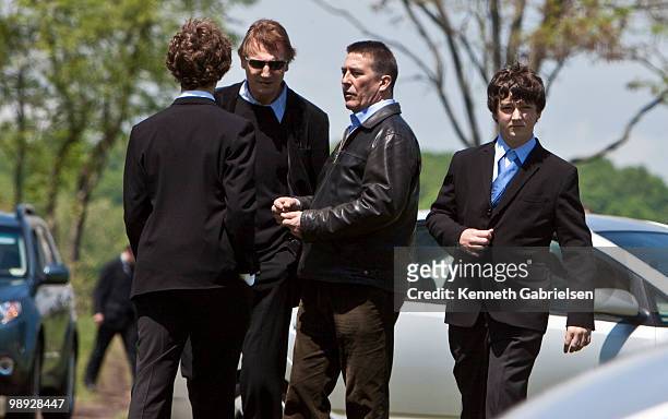 Liam Neeson attends the funeral services for actress Lynn Redgrave at St. Peter's Cemetery on May 8, 2010 in Lithgow, New York.