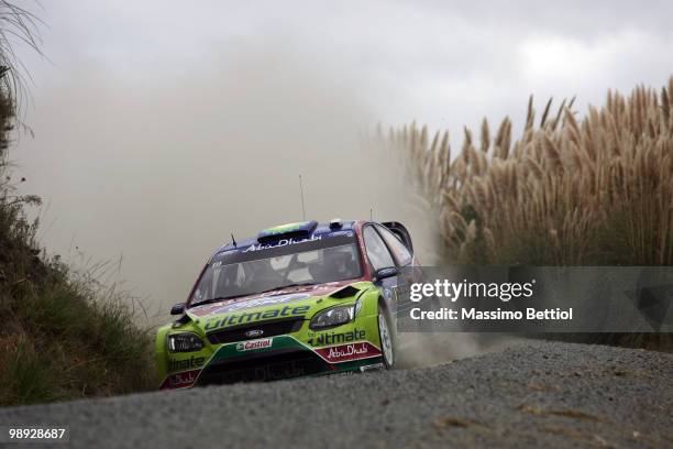 Jari Matti Latvala of Finland and co-driver Mikka Anttila of Finland drive their BP Abu Dhabi Ford Focus during Leg2 of the WRC Rally of New Zealand...