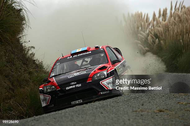 Federico Villagra of Argentina and co-driver Jorge Perez Companc of Argentina drive their Munchis Ford Focus during Leg2 of the WRC Rally of New...