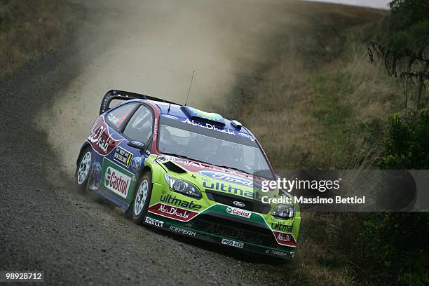 Jari Matti Latvala of Finland and co-driver Mikka Anttila of Finland drive their BP Abu Dhabi Ford Focus during Leg2 of the WRC Rally of New Zealand...