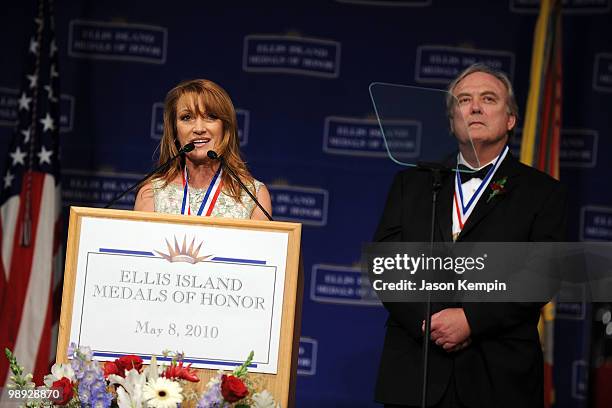 Actress Jane Seymour and director James Keach attend the 25th annual Ellis Island Medals Of Honor Ceremony & Gala at the Ellis Island on May 8, 2010...