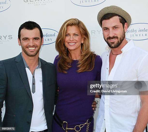 Tony Dovolani and Maksim Chmerkovskiy attend a Pre-Mother's Day event hosted by actress Kathy Ireland at Gearys Beverly Hills on May 8, 2010 in...