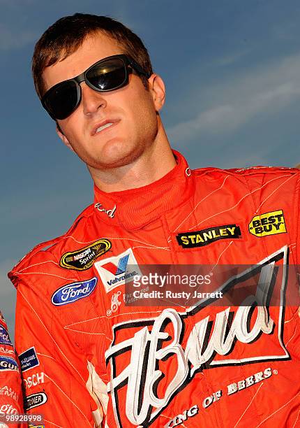Kasey Kahne, driver of the Budweiser Ford, looks on from the grid prior to the start of the NASCAR Sprint Cup series SHOWTIME Southern 500 at...