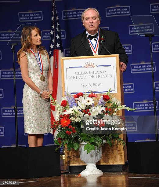 Actress Jane Seymour and director James Keach attend the 25th annual Ellis Island Medals Of Honor Ceremony & Gala at the Ellis Island on May 8, 2010...