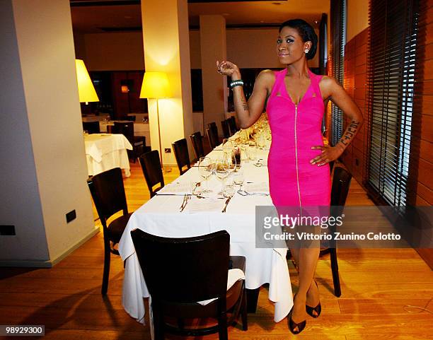 Celebrity Activist Suzanne 'Africa' Engo attends the ''I Love Africa Run For AIDS Awareness'' private dinner on May 8, 2010 in Turin, Italy.