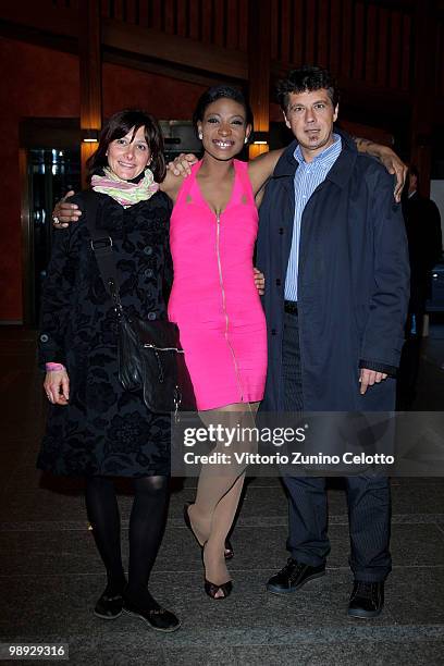 Cristina Locatelli, Suzanne 'Africa' Engo, Alfredo Rotella attend the ''I Love Africa Run For AIDS Awareness'' private dinner on May 8, 2010 in...