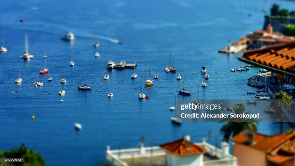Mediterranean sea summer day view. Cote d'Azur, France.