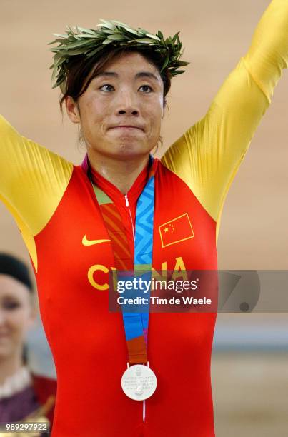 Track Piste Podium, Jiang Yonghua Silver Medal Medaille D'Argent Zilveren Women 500 M Time Trial Final, Contre La Montre 500 M Femmes, Tijdrit...