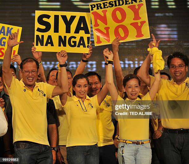 To go with profile story Philippines-politics-vote-Aquino by Roberto Coloma In a picture taken on May 7, 2010 Philippine Liberal Party presidential...