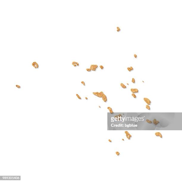 marshall islands map in cork board texture on white background - majuro stock illustrations