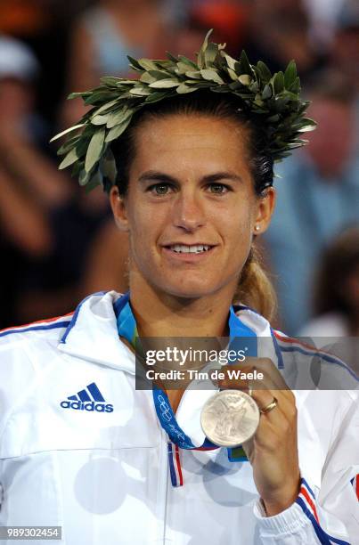 Athens 2004 Olympic Gamespodium, Mauresmo Amelie Silver Medal Medaille D'Argent Zilveren Medailletennis : Finalwomen, Femmes, Vrouwenolympische...