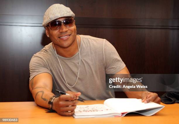 Rapper LL Cool J attends the book signing for his book 'Platinum 360 Diet and Lifestyle' at Barnes & Noble bookstore at The Grove on May 8, 2010 in...