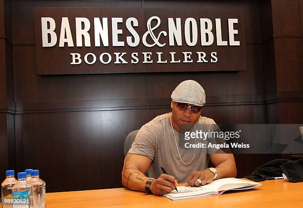 Rapper LL Cool J attends the book signing for his book 'Platinum 360 Diet and Lifestyle' at Barnes & Noble bookstore at The Grove on May 8, 2010 in...