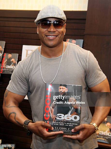 Rapper LL Cool J attends the book signing for his book 'Platinum 360 Diet and Lifestyle' at Barnes & Noble bookstore at The Grove on May 8, 2010 in...