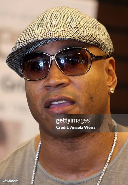 Rapper LL Cool J attends the book signing for his book 'Platinum 360 Diet and Lifestyle' at Barnes & Noble bookstore at The Grove on May 8, 2010 in...