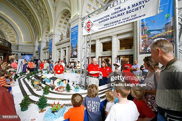 Train enthusiasts celebrate their love of the railway during National Train Day events at Union Station on May 8, 2010 in Washington, DC.