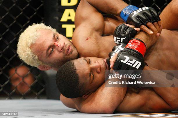 Josh Koscheck holds on to Paul Daley in their welter weight bout at UFC 113 at Bell Centre on May 8, 2010 in Montreal, Quebec, Canada.