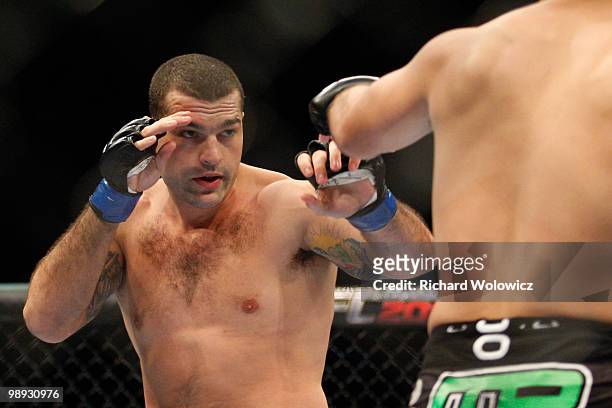 Mauricio "Shogun" Rua looks at Lyoto Machida in their light heavyweight bout at UFC 113 at Bell Centre on May 8, 2010 in Montreal, Quebec, Canada.