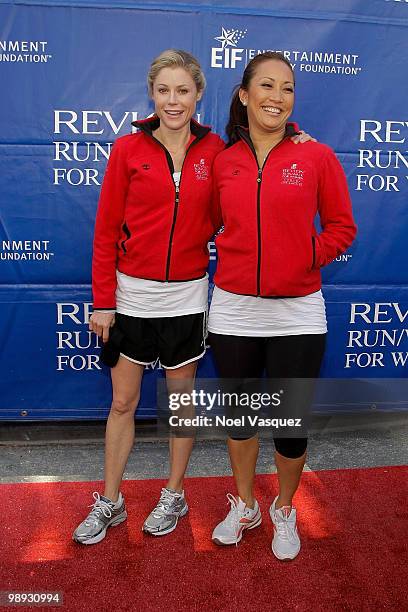 Julie Bowen and Carrie Ann Inaba attend the 17th Annual EIF Revlon Run/Walk For Women at Los Angeles Memorial Coliseum on May 8, 2010 in Los Angeles,...