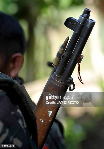 To go with focus story Philippines-politics-vote-violence by Jason Gutierrez Members of the Civilian Auxilliary Forces Geographical Unit, a militia...