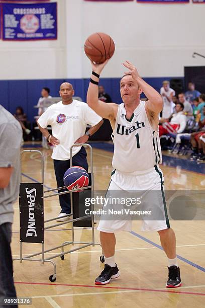 Clark Gregg in action with the E League Playoff Game at Crossroads School on May 8, 2010 in Santa Monica, California.