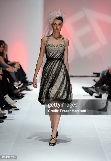 Model wares designer Alexander McQueen on the runway at the 2nd Annual Genlux Britweek Designer Of The Year Fashion Awards And Show at Smashbox...