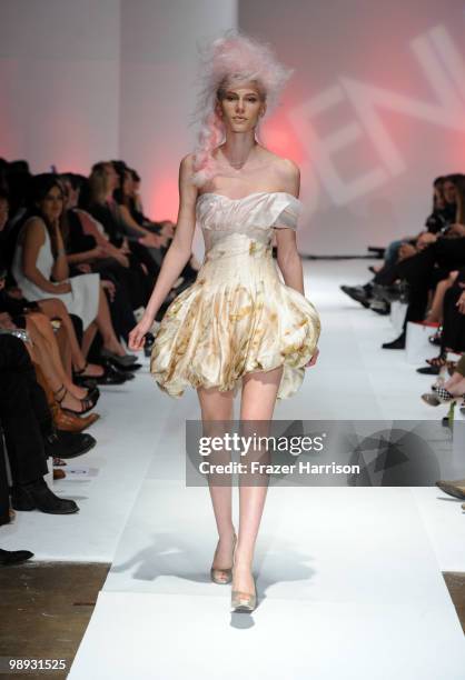 Model wares designer Alexander McQueen on the runway at the 2nd Annual Genlux Britweek Designer Of The Year Fashion Awards And Show at Smashbox...