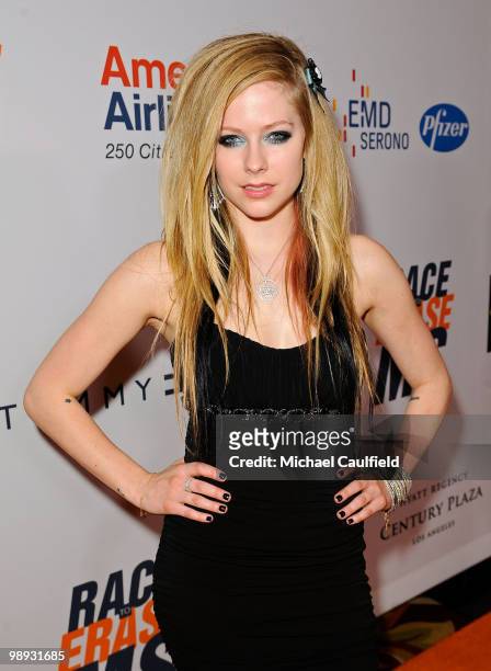 Singer Avril Lavigne arrives at the 17th Annual Race to Erase MS event co-chaired by Nancy Davis and Tommy Hilfiger at the Hyatt Regency Century...
