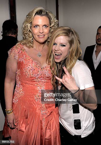 Nancy Davis and musician Avril Lavigne attend the 17th Annual Race to Erase MS event co-chaired by Nancy Davis and Tommy Hilfiger at the Hyatt...