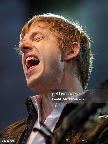 Britt Daniel of the band Spoon performs on stage during Groovin The Moo Festival 2010 at the Maitland Showground on May 8, 2010 in Maitland,...