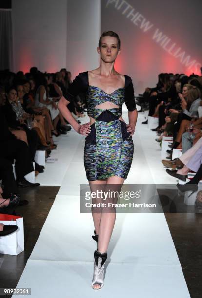 Model wears designer Matthew Williamson on the runway at the 2nd Annual Genlux Britweek Designer Of The Year Fashion Awards And Show at Smashbox...