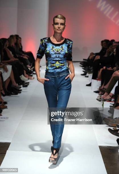 Model wears designer Matthew Williamson on the runway at the 2nd Annual Genlux Britweek Designer Of The Year Fashion Awards And Show at Smashbox...