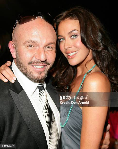 Alex Perry and Megan Gale at the David Jones Summer 2008 Collections Launch 'Summer In The City' event at the Royal Hall of Industries on August 5,...
