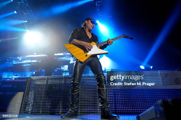 Matthias Jabs of Scorpions performs on stage at Olympiahalle on May 8, 2010 in Munich, Germany.