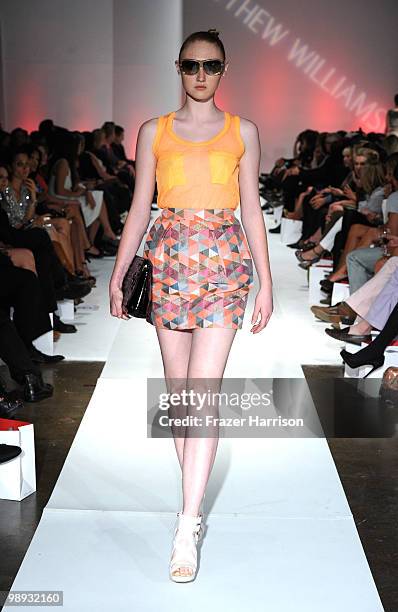 Model wears designer Matthew Williamson on the runway at the 2nd Annual Genlux Britweek Designer Of The Year Fashion Awards And Show at Smashbox...