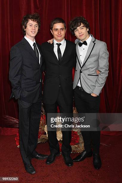 Actors Tom Kane, Nicolas Woodman and Alexander Vlahos attend the 2010 British Soap Awards held at the London Television Centre on May 8, 2010 in...