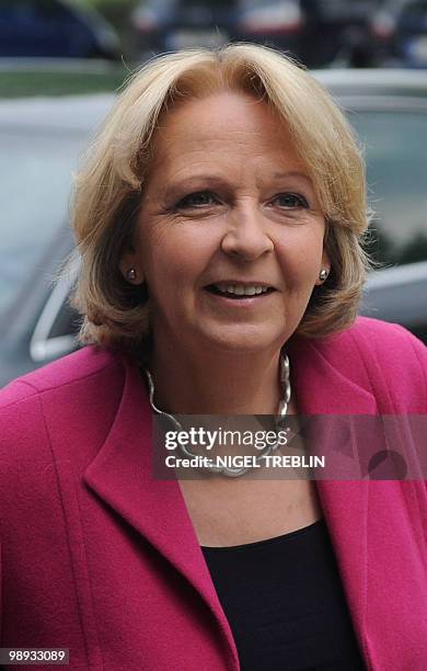 The Social Democrats main candidate Hannelore Kraft arrives before voting during regional elections in the western German state of North...