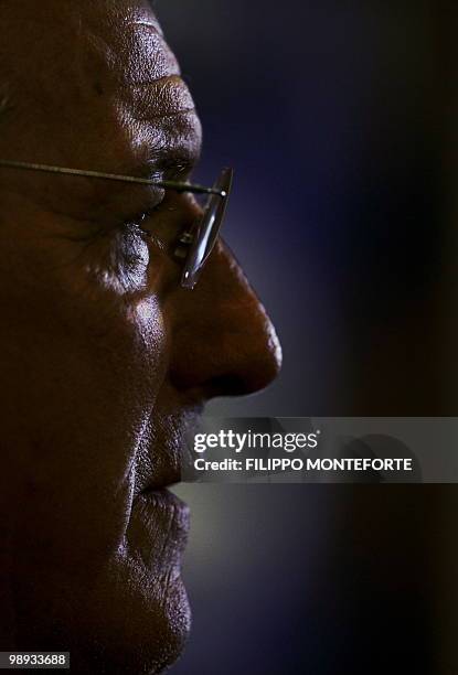 Italian national football team coach Marcello Lippi speaks during a press conference on May 4, 2010 in Rome. Italy will face Mexico on June 3 and...