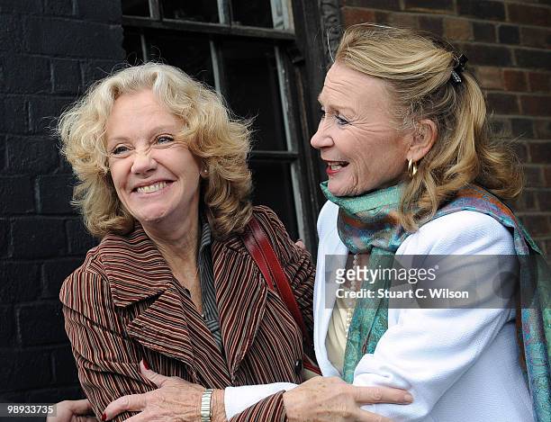 Hayley Mills and Juliet Mills attend a plaque unveiling for their father, the late actor, Sir John Mills at Pinewood Studios on May 9, 2010 in...