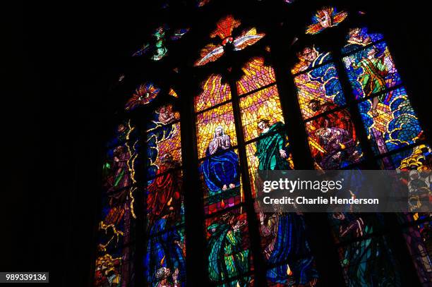 church in prague castle - stained glass czech republic stock pictures, royalty-free photos & images