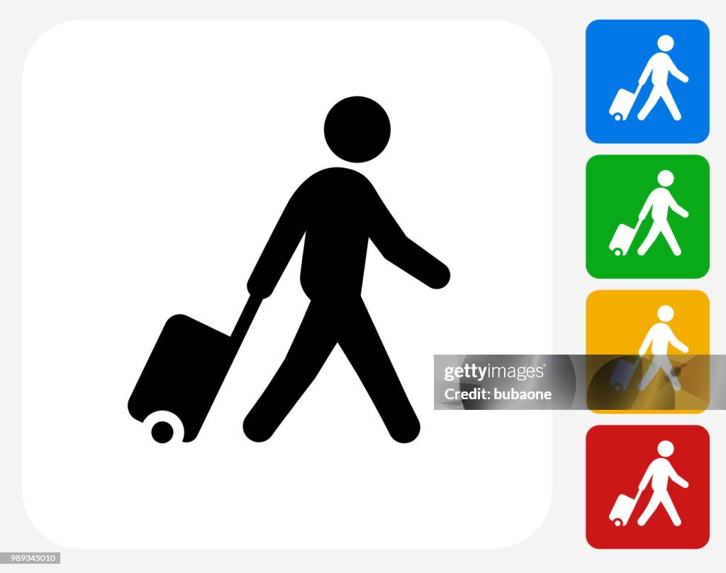 人步行與手提箱圖示