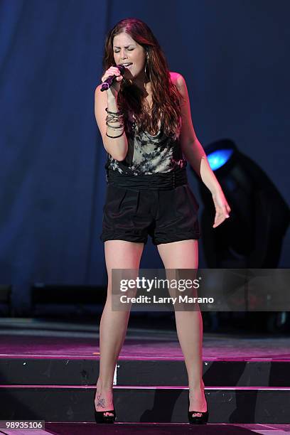 Hillary Scott of Lady Antebellum performs at Cruzan Amphitheatre on May 8, 2010 in West Palm Beach, Florida.